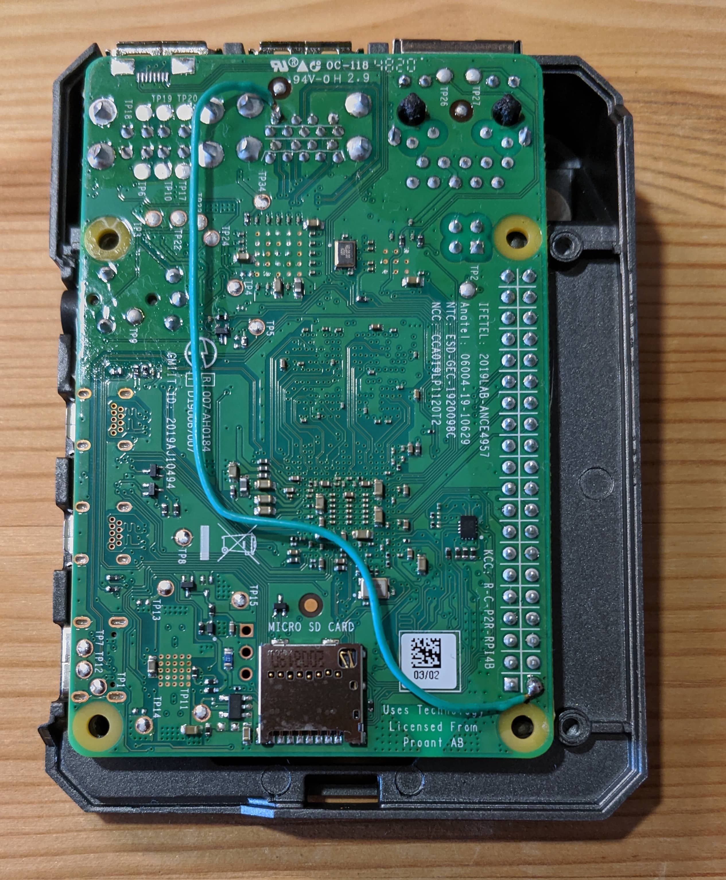 Raspberry Pi - Ubat PIN soldered to USB socket